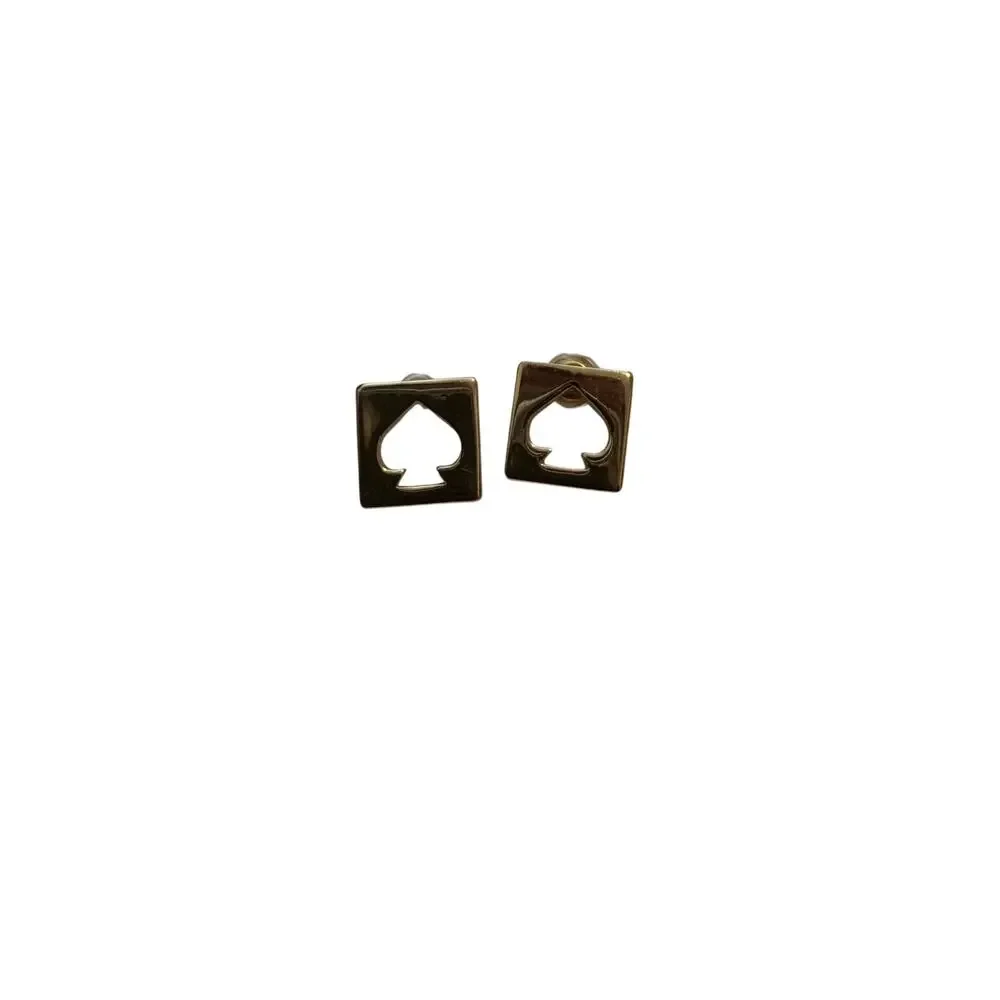 Kate Spade gold cut out spade stud Earrings